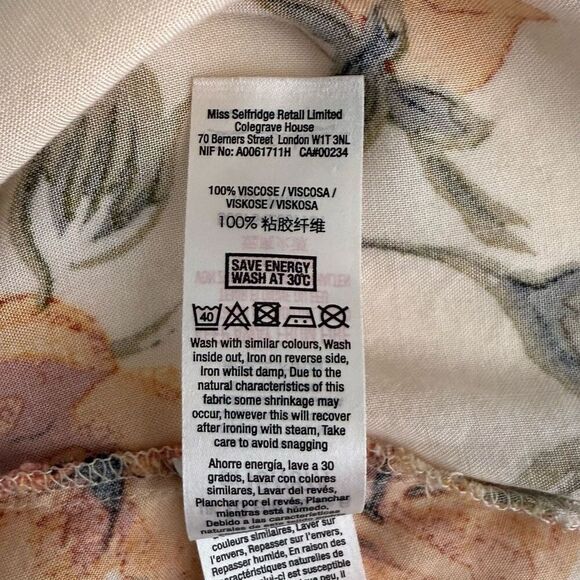 Miss Selfridge Sunflower Print Wrap Midi Dress - Women’s US 6 - Picture 9 of 9